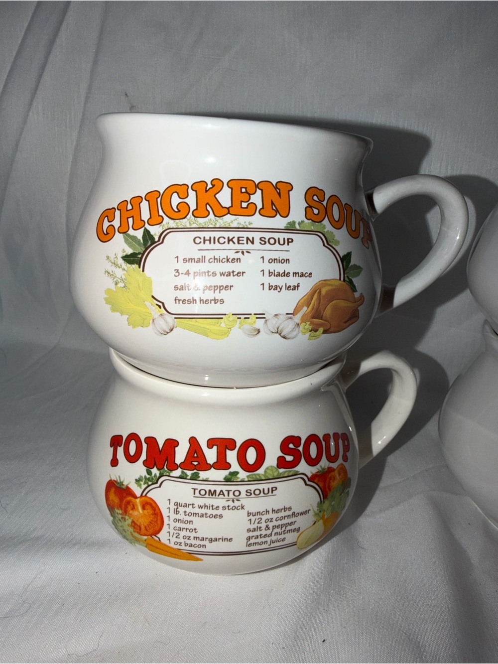 Vintage Dat’l Do-It Inc Recipe Soup Mugs Set of 4 - - Picture 2 of 10